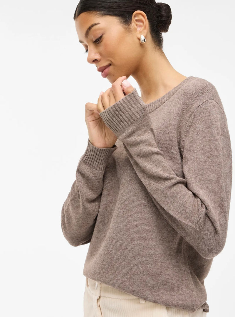 Viril O-neck L/S Knit Top Mullvarp