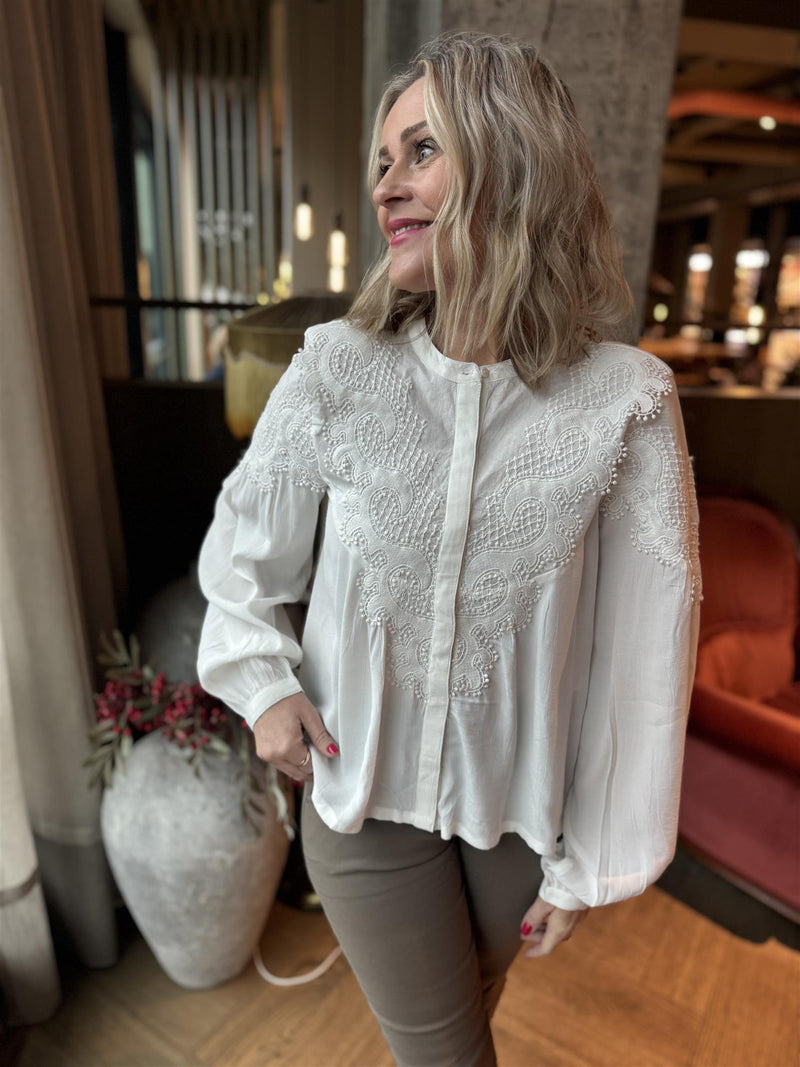 ROUPAOLA CHINA COLLAR SHIRT Off-White