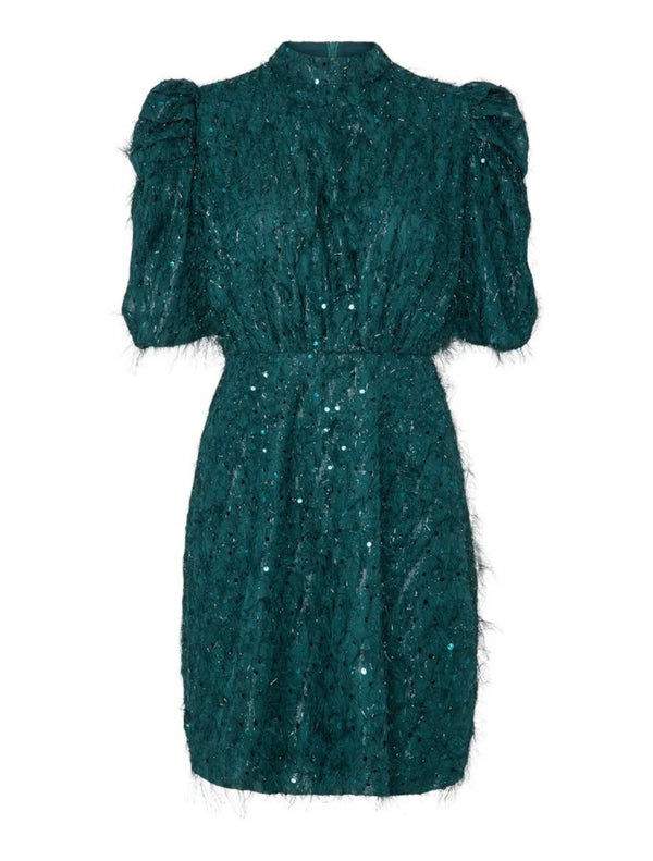 Silza Sequin Dress Flaskegrønn