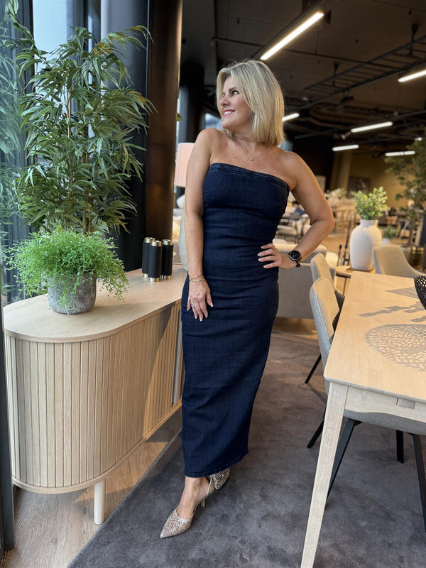 AYOMW DENIM DRESS Mørk Jeansblå