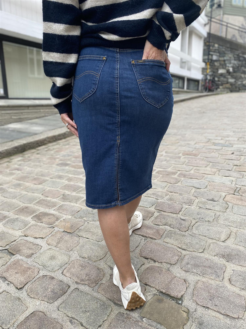 midi skirt Mørk Jeansblå