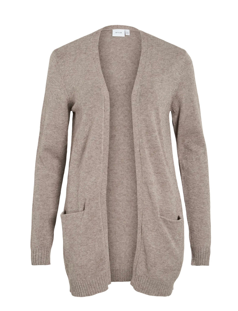 Viril Open L/S Knit Cardigan Beige Melert