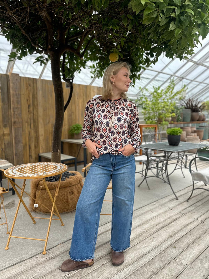 Nomes blouse Beige Med Mønster