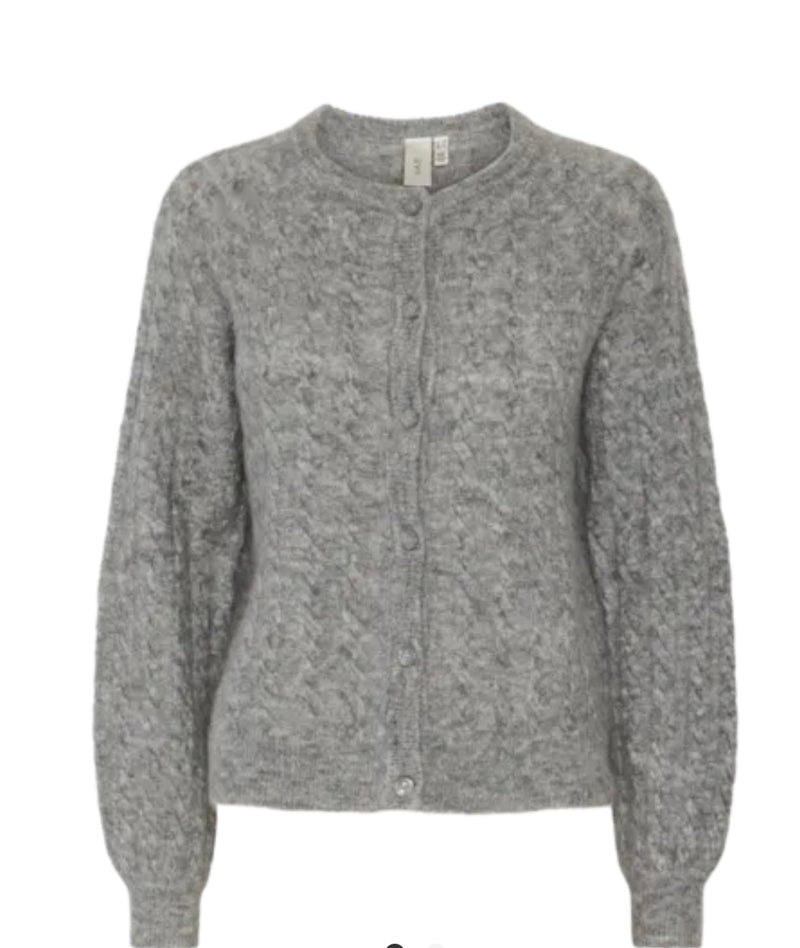 LELU LS KNIT CARDIGAN Grå