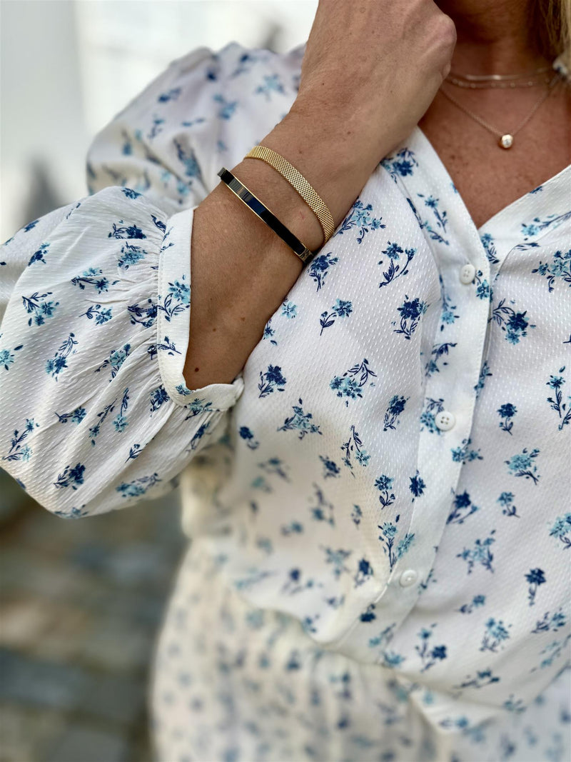 AMELINA 3/4 SHIRT Offwhite Med Blomster