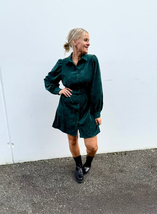 Vicordu Shirt Dress Flaskegrønn