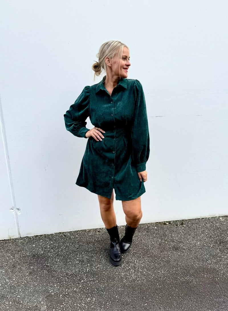 Vicordu Shirt Dress Flaskegrønn