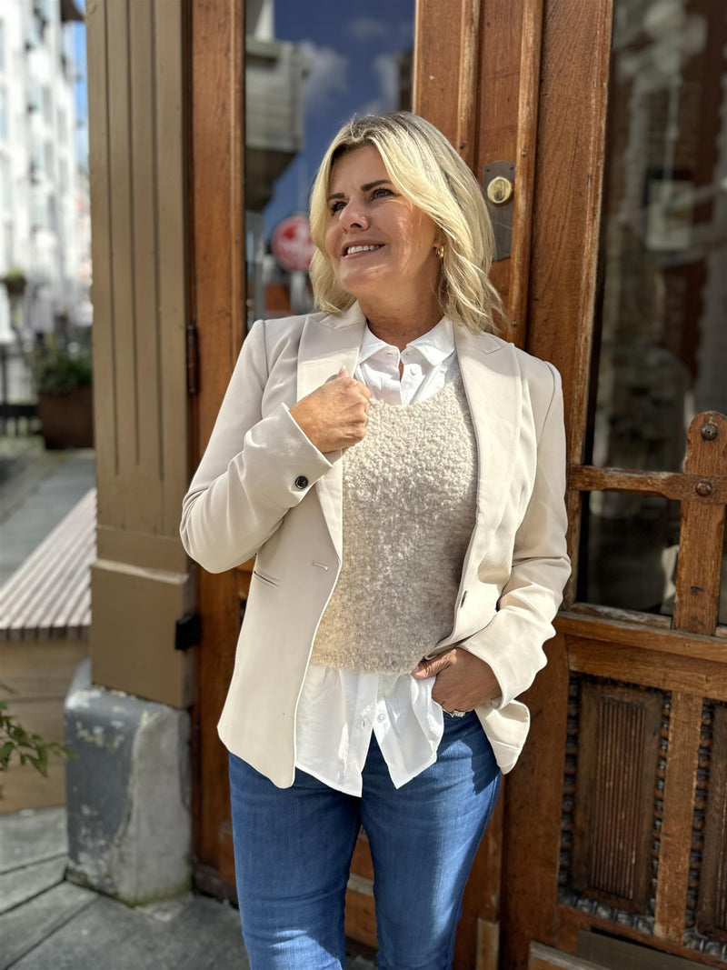 SLCORINNE SHORT BLAZER Lys Beige