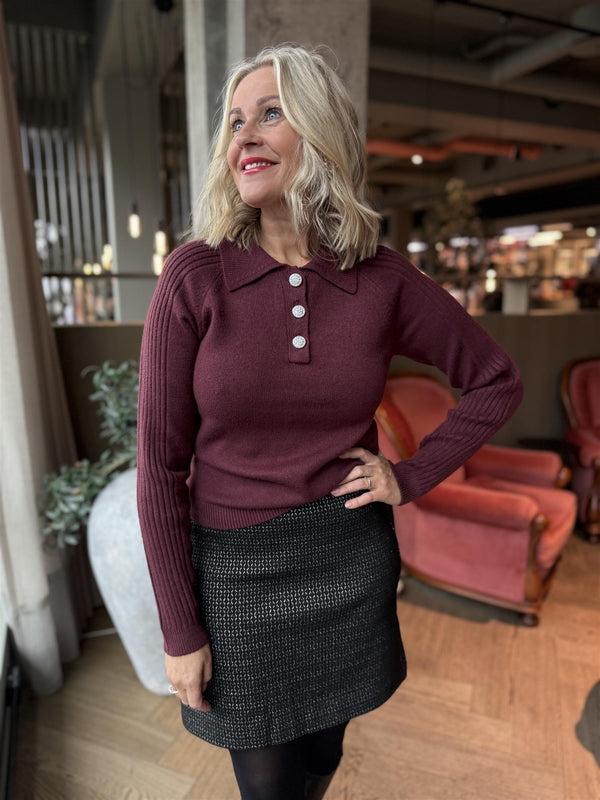 Rimme Skirt Sort Med Sølv Glitter