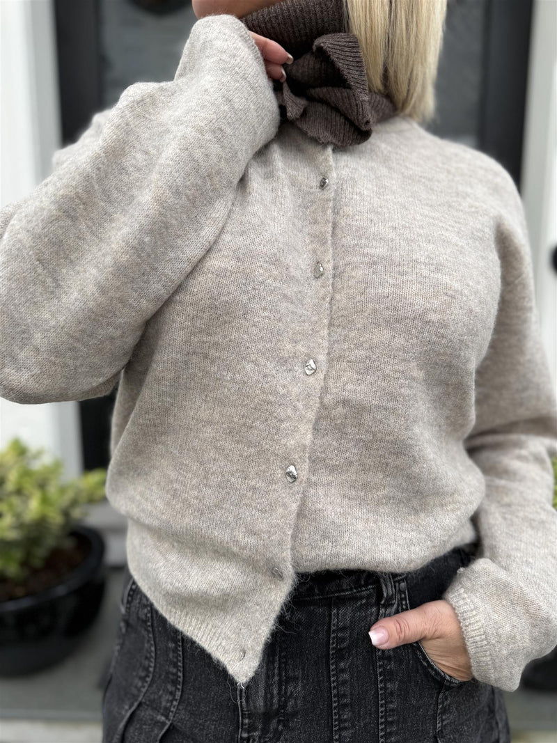 KELLSEY CARDIGAN Varm Lysgrå Melert