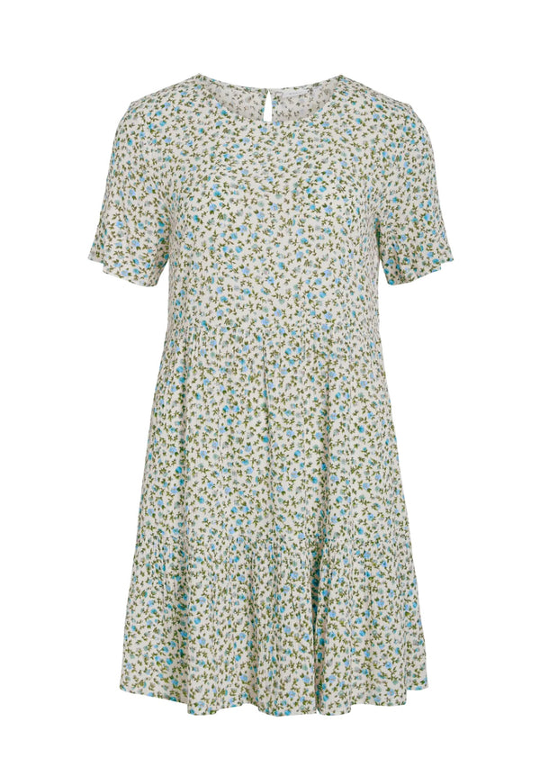 VIGREIS DRESS Offwhite Med Blå Blomster