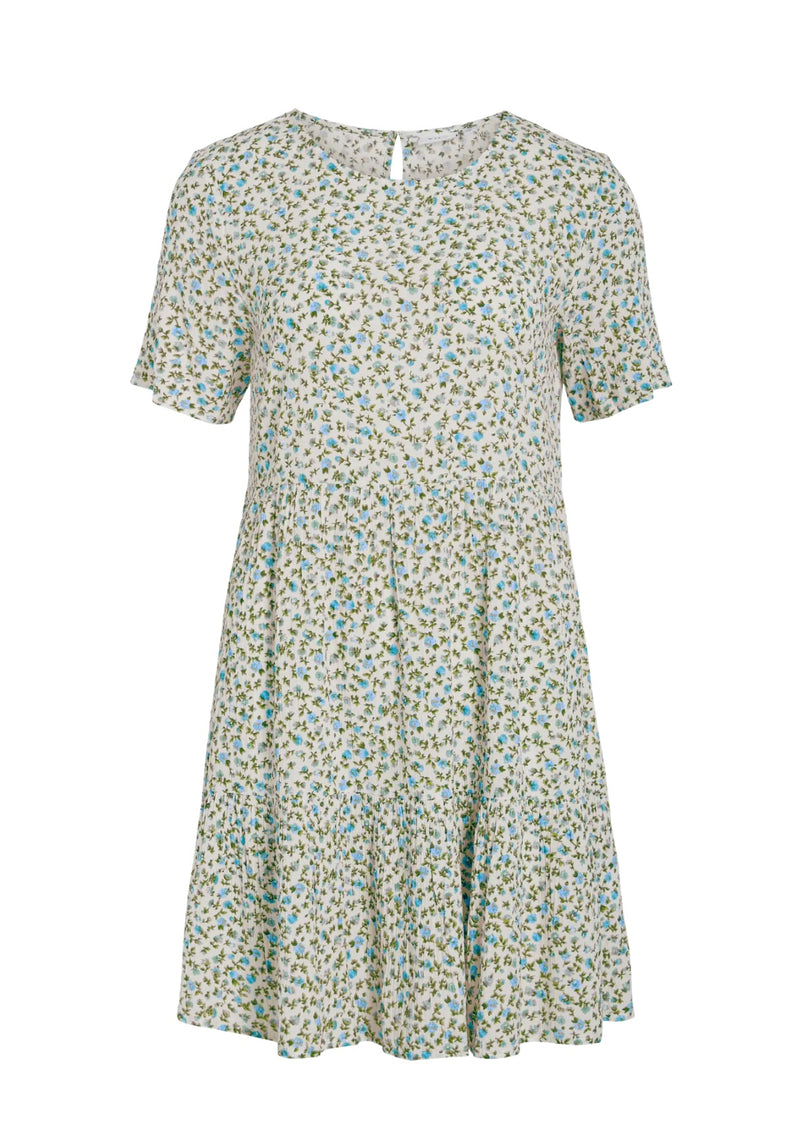 VIGREIS DRESS Offwhite Med Blå Blomster