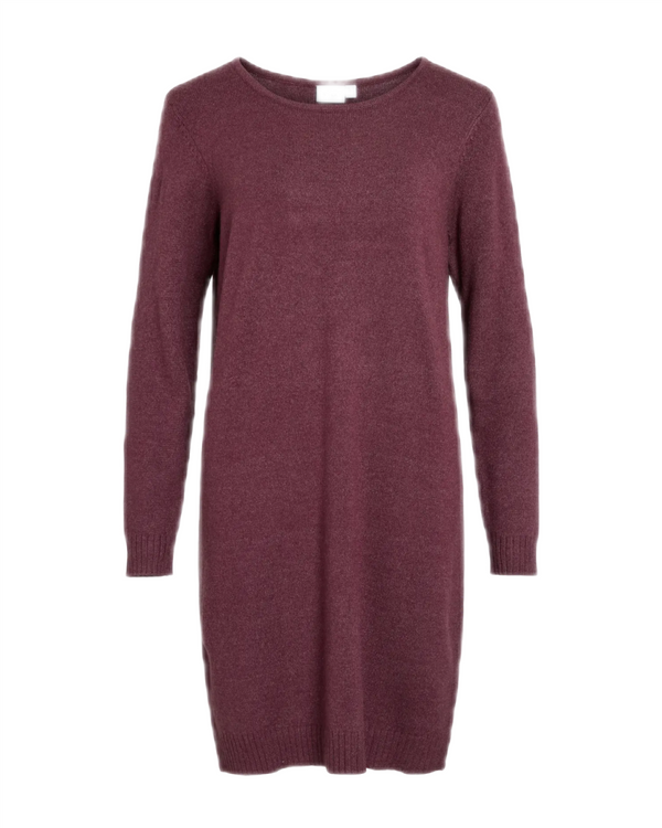 Viril L/S Knit Dress Burgunder