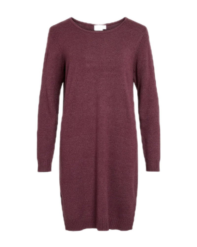 Viril L/S Knit Dress Burgunder
