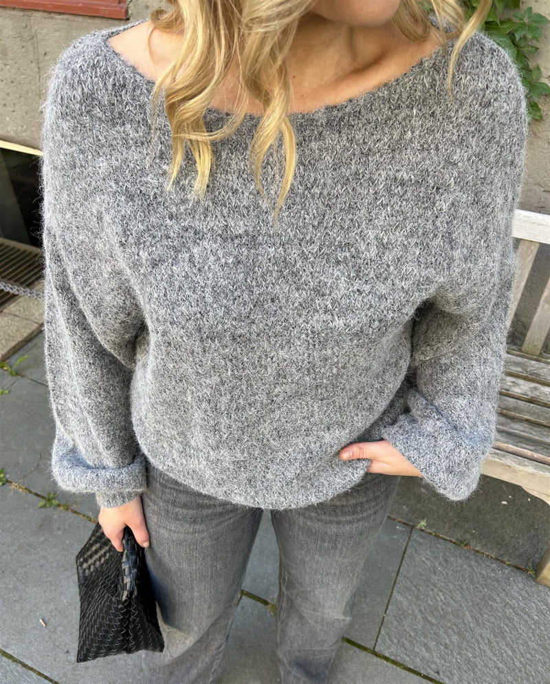 MARLEY KNIT PULLOVER Grå Melert