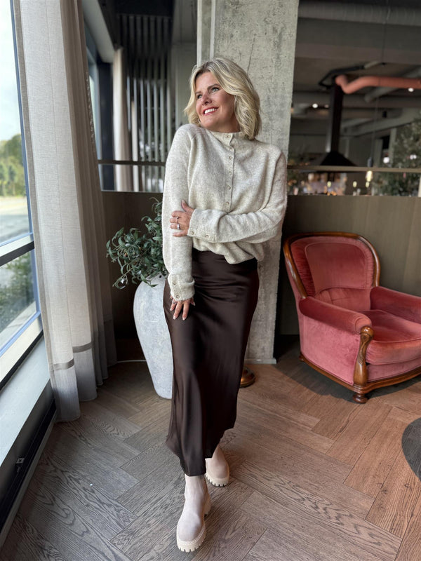 Ellette hw midi skirt Brun