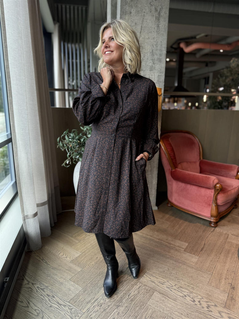 MOLLI DRESS Sort Og Brun