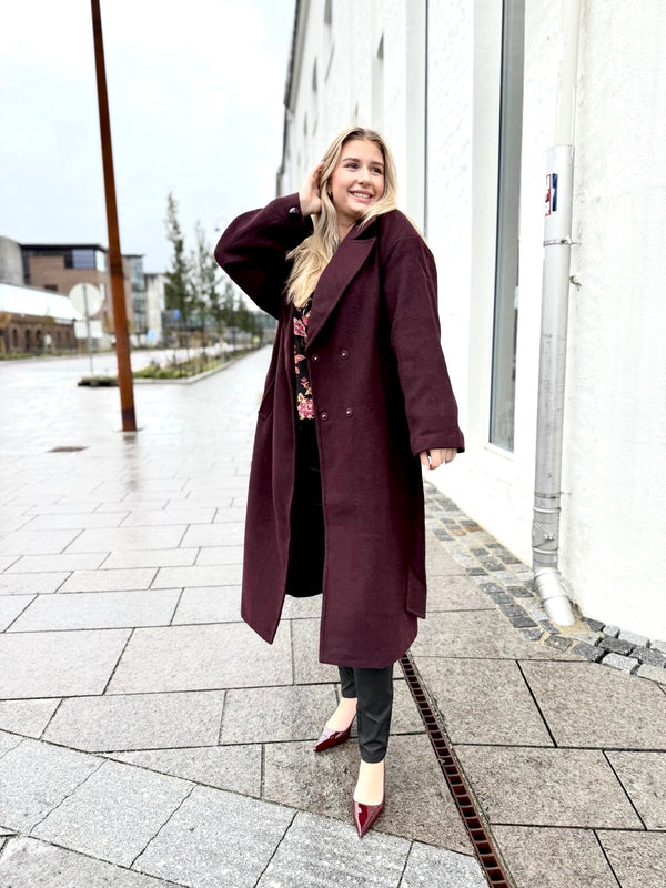 FLIKKA LONG  JACKET Burgunder