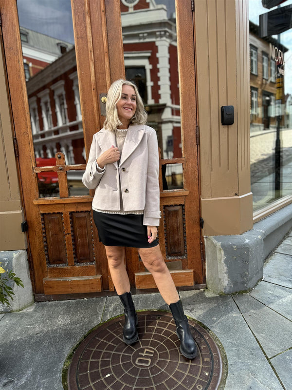 SOLO SHORT JACKET Beige Melert