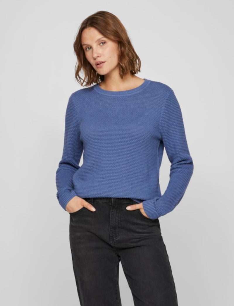 Vidalo O-neck Knit top Dueblå