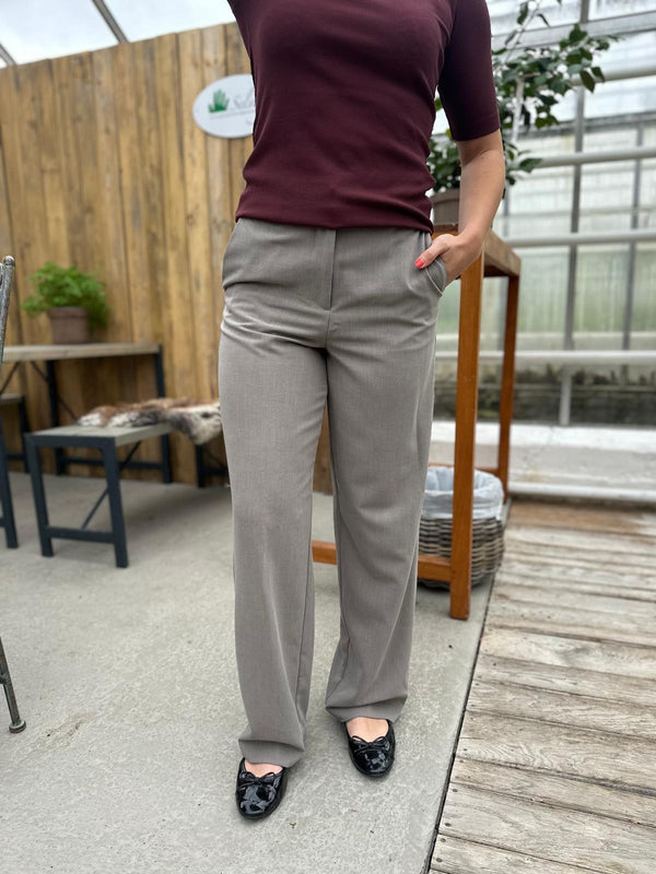 Siffe Straight Pants Lys Melange