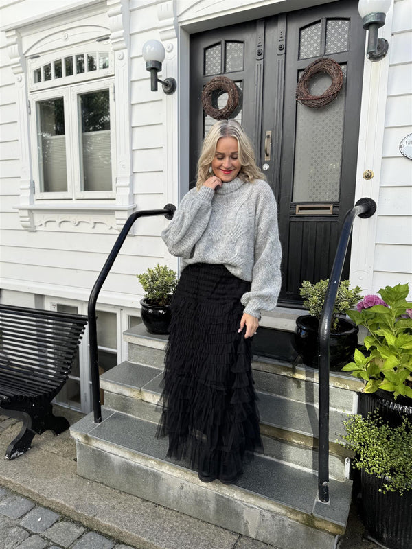 Luris Wool Blend Pullover Lys Grå Melert
