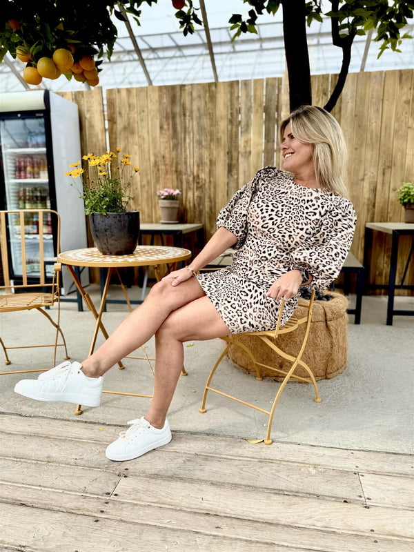 ZAZU DOLORE PRINTED DRESS Leopard