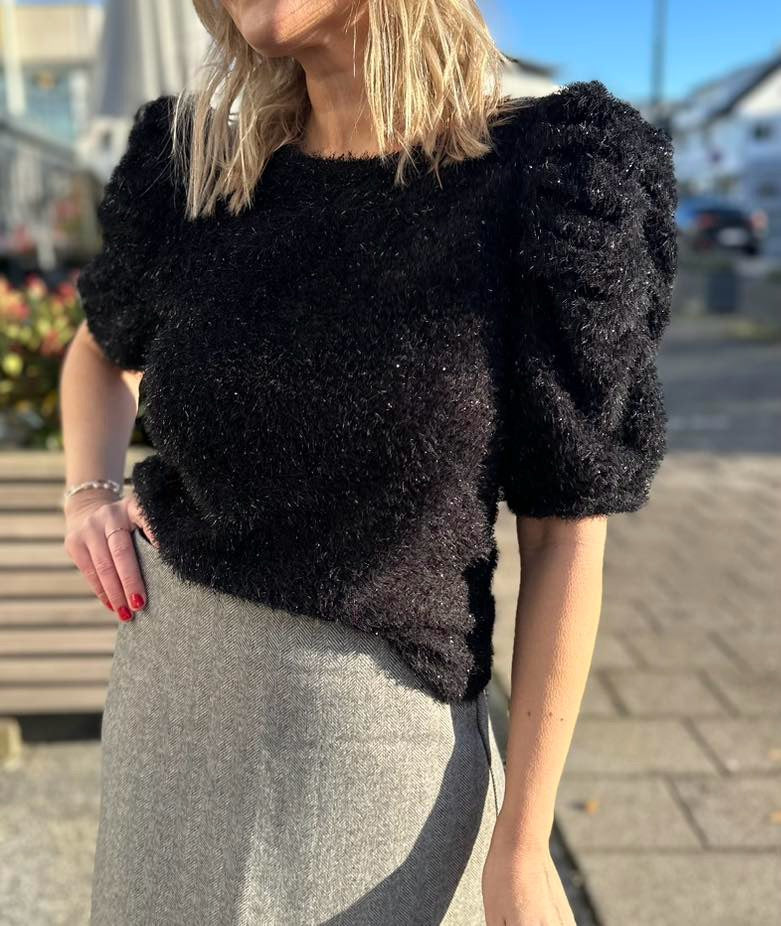 Molurex Blouse Svart Med Svart Glitter