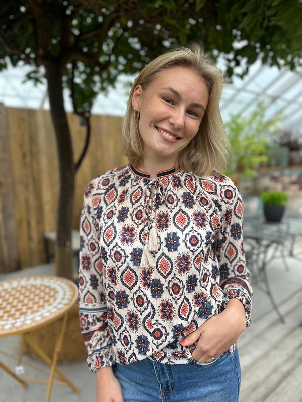 Nomes blouse Beige Med Mønster