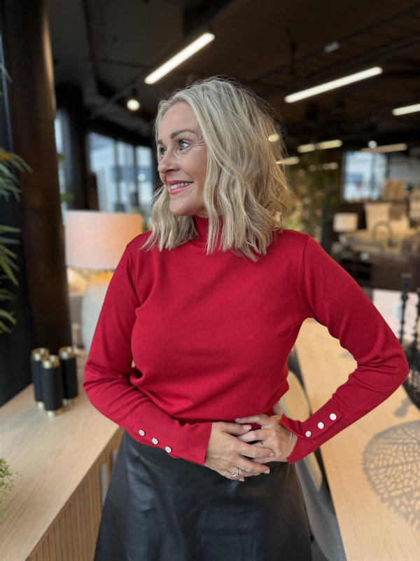 Katie pullover turtleneck Rød